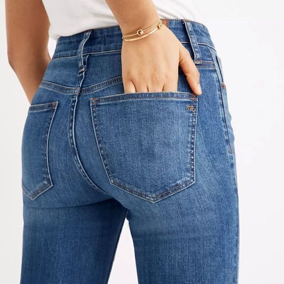 Madewell tall curvy high rise skinny crop jeans in delmar Wash:eco edition 35T - Picture 3 of 10